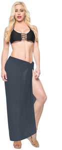 LA LEELA Women's Summer Beach Wrap Cover Up Maxi Skirt Sarong 78"x42" Grey_G178