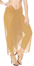 Cargar imagen en el visor de la galería, LA LEELA Women&#39;s Beach Cover Up Sarong Swimsuit Coverup Pareo 78&quot;x42&quot; Beige_G177