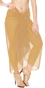 LA LEELA Women's Beach Cover Up Sarong Swimsuit Coverup Pareo 78"x42" Beige_G177