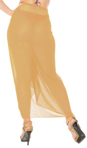 LA LEELA Women's Beach Cover Up Sarong Swimsuit Coverup Pareo 78"x42" Beige_G177