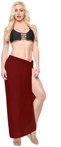 LA LEELA Women's Pareo Beach Swimwear Wrap Bikini Sarong 78"x42" Maroon_G175