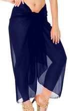 Load image into Gallery viewer, LA LEELA Women&#39;s Plus Size Bathing Suit Cover Up Beach Sarong 78&quot;x42&quot; Blue_G174