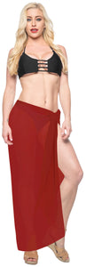 LA LEELA Women's Swimsuit Cover Up Summer Beach Wrap Skirt 78"x42" Red_E471