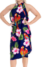 Load image into Gallery viewer, LA LEELA Women Beach Sarong Pareo Swimwear Coverup Wrap Skirt One Size N_Blue_E465