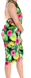 LA LEELA Women Beach Cover Up Sarong Swimsuit Cover-Up Pareo One Size Pink_E463
