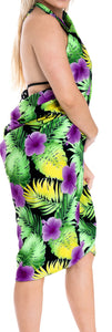 LA LEELA Women's Pareo Beach Swimwear Wrap Bikini Sarong One Size  Violet_E461