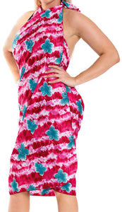 LA LEELA Women's Swimwear Pareo Sarong Bikini Coverups Wrap One Size Pink_E456
