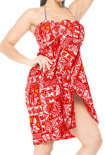 Load image into Gallery viewer, LA LEELA Women Sarong Swimwear Skirt Beach Cover Up Wrap Pareo One Size Red_E448