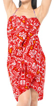 Load image into Gallery viewer, LA LEELA Women Sarong Swimwear Skirt Beach Cover Up Wrap Pareo One Size Red_E448