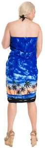 LA LEELA Women's Sarong Beach Blanket Pareo Wrap Skirt Tie One Size Blue_E442