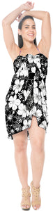 LA LEELA Women's Wrap Beach Swimwear Cover Up Pareo Sarong One Size Black_E433