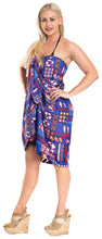 Load image into Gallery viewer, LA LEELA Women hawaiian Sarongs For Women Plus Size Beach Wrap One Size Blue_E427