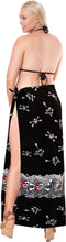 Load image into Gallery viewer, LA LEELA Women Pirate Skulls Skeleton Swimwear Pareo Sarong Bikini Coverups Tie One Size Pirate Black_E425