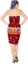 Load image into Gallery viewer, LA LEELA Women Pirate Skulls Skeleton Sarong Beach Blanket Pareo Wrap Skirt Tie One Size Pirate Red_E424
