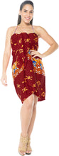 Load image into Gallery viewer, LA LEELA Women Pirate Skulls Skeleton Sarong Beach Blanket Pareo Wrap Skirt Tie One Size Pirate Red_E424