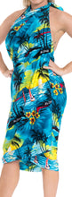 Load image into Gallery viewer, la-leela-soft-light-swimwear-women-wrap-swimsuit-sarong-printed-78x42-teal-blue_127