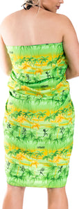 LA LEELA Women Swim Coverup Beach Wrap Skirt hawaiian Sarongs One Size Green_E414