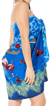 Load image into Gallery viewer, LA LEELA Women Pareo Beach Swimwear Wrap Bikini Sarong Skirt One Size Blue_E412