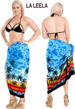 Load image into Gallery viewer, LA LEELA Women&#39;s Beach Cover Up Bikini Sarong Swimsuit Wrap One Size Blue_E408