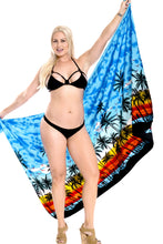 Load image into Gallery viewer, LA LEELA Women&#39;s Beach Cover Up Bikini Sarong Swimsuit Wrap One Size Blue_E408