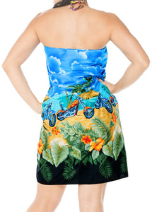 LA LEELA Women Hawaiian Sarong For Women Plus Size Beach Wrap One Size Blue_E403