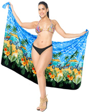 Load image into Gallery viewer, LA LEELA Women Hawaiian Sarong For Women Plus Size Beach Wrap One Size Blue_E403