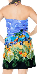 LA LEELA Women's Beach Sarong Cover Up Pareo Swimsuit Wrap One Size Blue_E401