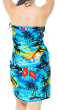 Load image into Gallery viewer, LA LEELA Women Beach Sarong Cover Up Swimwear Wrap Pareo One Size Teal Blue_E385
