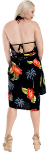 LA LEELA Women Full Maxi Plus Size Sarong Swimsuit Cover Up One Size Black_E383