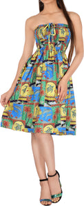LA LEELA Beachy Seashore Floral Print Tube For Women Beachwear Hawaiian Female Tube Dress Skirt Swimsuit Coverup