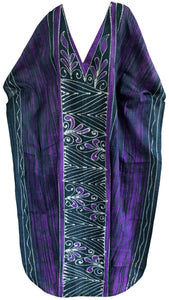 la-leela-100%-cotton-batik-printed-womens-kaftan-kimono-summer-beachwear-cover-up-dress-Green