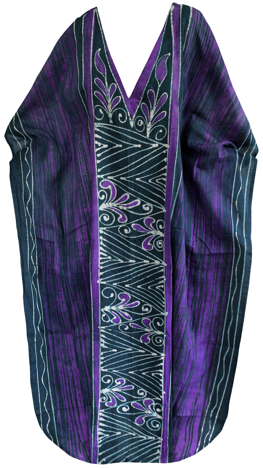 la-leela-100%-cotton-batik-printed-womens-kaftan-kimono-summer-beachwear-cover-up-dress-Green