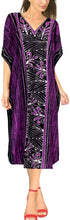 Load image into Gallery viewer, la-leela-100%-cotton-batik-womens-kaftan-kimono-summer-beachwear-cover-up-dress-Purple