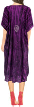 Load image into Gallery viewer, LA LEELA Cotton Batik Printed Women&#39;s Kaftan Kimono Summer Beachwear Cover up Dress Purple_D273