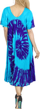 Load image into Gallery viewer, LA LEELA Women&#39;s Rayon Embroidered Short Beach Dress OSFM 12-16W[L-1X] Blue_X563