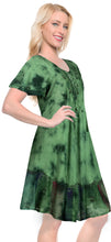 Load image into Gallery viewer, la-leela-rayon-tie-dye-maxi-wedding-designer-casual-dress-beach-cover-upes-green-3403-plus-size
