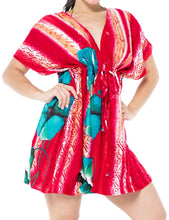 Load image into Gallery viewer, la-leela-swimwear-rayon-printed-beach-bikini-cover-up-osfm-14-24-l-3x-red_3214