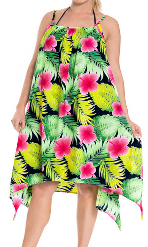 WomenBeachwear Bikini Beach Cover up Tunic Swimsuit Swimwear Blouse Dress Pink