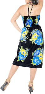 la-leela-evening-beach-swimwear-soft-printed-top-womens-skirt-strapless-tube-dress-blue-854-one-size