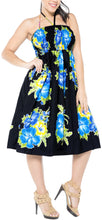 Load image into Gallery viewer, la-leela-evening-beach-swimwear-soft-printed-top-womens-skirt-strapless-tube-dress-blue-854-one-size