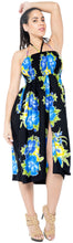 Load image into Gallery viewer, la-leela-evening-beach-swimwear-soft-printed-top-womens-skirt-strapless-tube-dress-blue-854-one-size