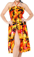Load image into Gallery viewer, la-leela-evening-beach-swimwear-soft-printed-short-beach-cover-up-tube-dress-orange-894-one-size