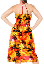 Load image into Gallery viewer, la-leela-evening-beach-swimwear-soft-printed-short-beach-cover-up-tube-dress-orange-894-one-size