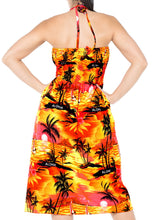 Load image into Gallery viewer, la-leela-evening-beach-swimwear-soft-printed-short-beach-cover-up-tube-dress-orange-894-one-size
