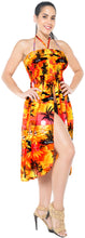 Load image into Gallery viewer, la-leela-evening-beach-swimwear-soft-printed-short-beach-cover-up-tube-dress-orange-894-one-size