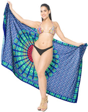 Load image into Gallery viewer, la-leela-soft-light-bathing-suit-tie-slit-sarong-digital-78x39-navy-blue_4918