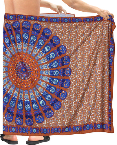 LA LEELA Soft Light Digital Aloha Beach Party Wrap Surf Mens  72