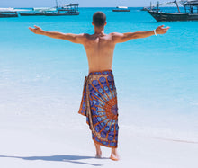 Cargar imagen en el visor de la galería, LA LEELA Soft Light Digital Aloha Beach Party Wrap Surf Mens  78&quot;X42&quot; Red 3300 135783