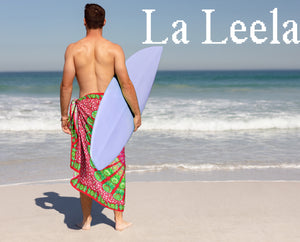 LA LEELA Soft Light Digital Casual Bathing Swimsuit Men's 72"X42" Pink 3302 135785