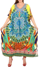 Load image into Gallery viewer, la-leela-lounge-likre-digital-long-caftan-dress-women-multicolor_742-osfm-14-22w-l-3x
